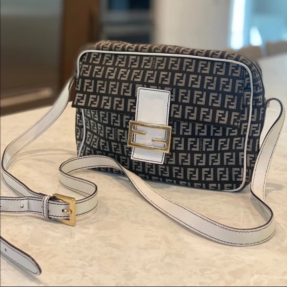 Authentic Fendi Zucchino black and white bag